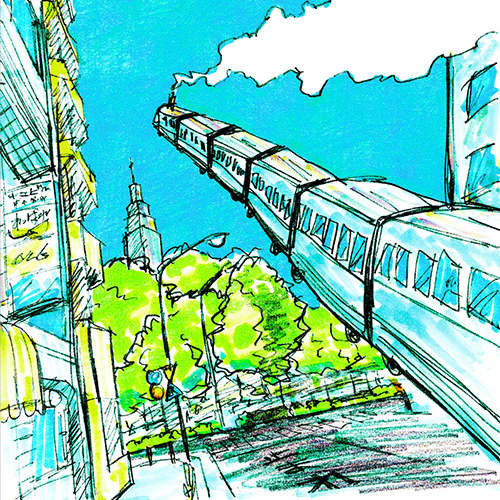 きょうりゅうず『夢の電車』 ジャケット画像